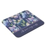 PRINTIO Purple Elegant Feminine Butterfly and Lavender Flower Mouse Pad