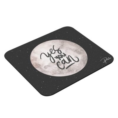 PRINTIO Black Space Moon Motivation Handwritten Quote Mouse Pad