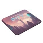PRINTIO Purple Blue Colorful Future Cyberpunk City Mouse Pad