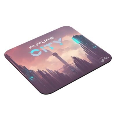 PRINTIO Purple Blue Colorful Future Cyberpunk City Mouse Pad