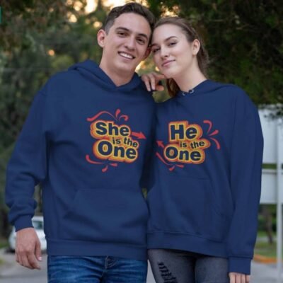 Customized Couple Hoodies (He and She is the One)