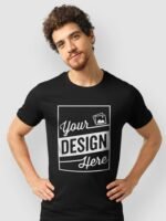 Customized Cotton Black Tshirt