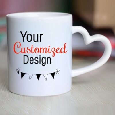 Coffee Mug White Heart Handle - 325 ML