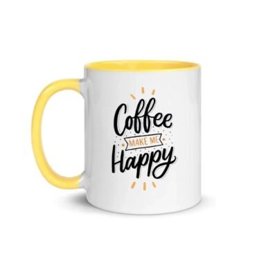 Customized Yellow Inner Color Coffee Mug